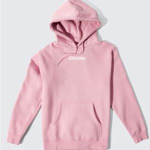 Glossier pink sweatshirt